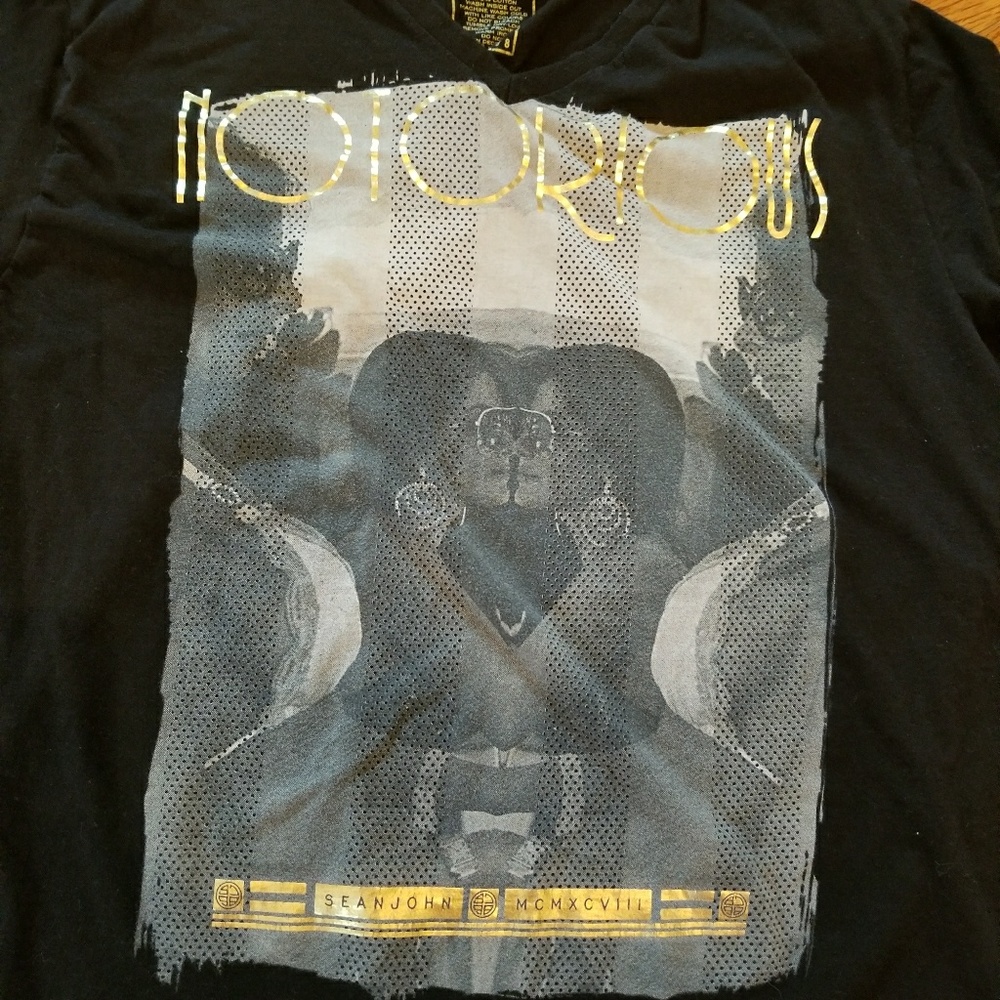 Sean John NOTORIOUS Blck & Gold Tshirt Size 3X